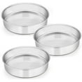thumbnail image 1 of Vesteel 10 inch Cake Pan Set of 3, Stainless Steel Round Layer Cake Baking Pans Birthday Cake Pan, Mirror Finish & Dishwasher Safe, 1 of 7