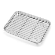 Vesteel 10 inch Stainless Steel Baking Sheet with Rack Set, Cookie Sheet Baking Pan Tray with Cooling Rack