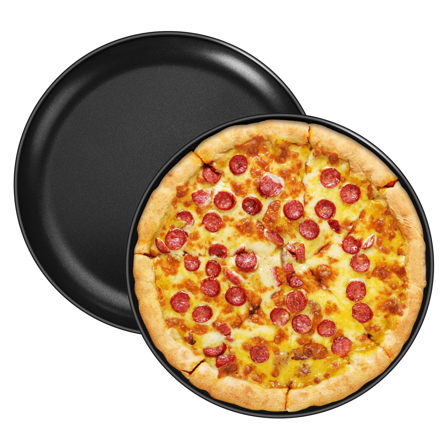 Vesteel 12 inch Nonstick Cooking Pizza Pan Set of 2 with Stainless