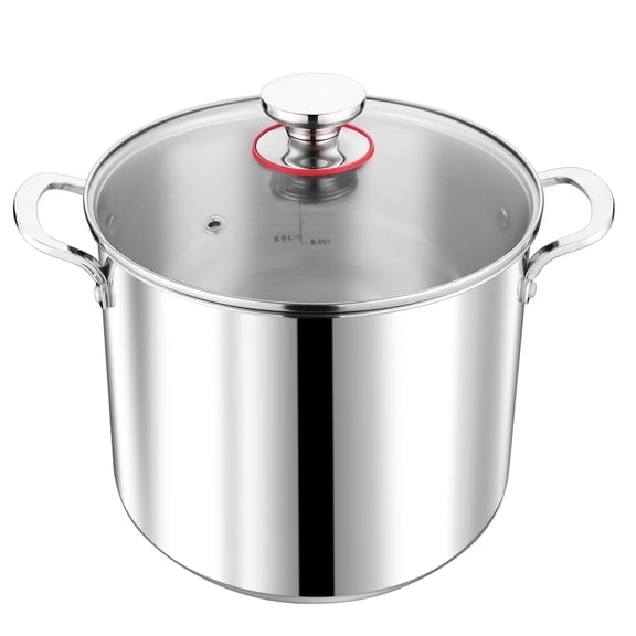 Vesteel 12QT Stock Pot with Lid, Tri-Ply Bottom Stainless Steel Stockpot for Cooking Simmering Soup Stew, Heavy Duty Cookware Compatible with All Cooktops, Dishwasher Safe