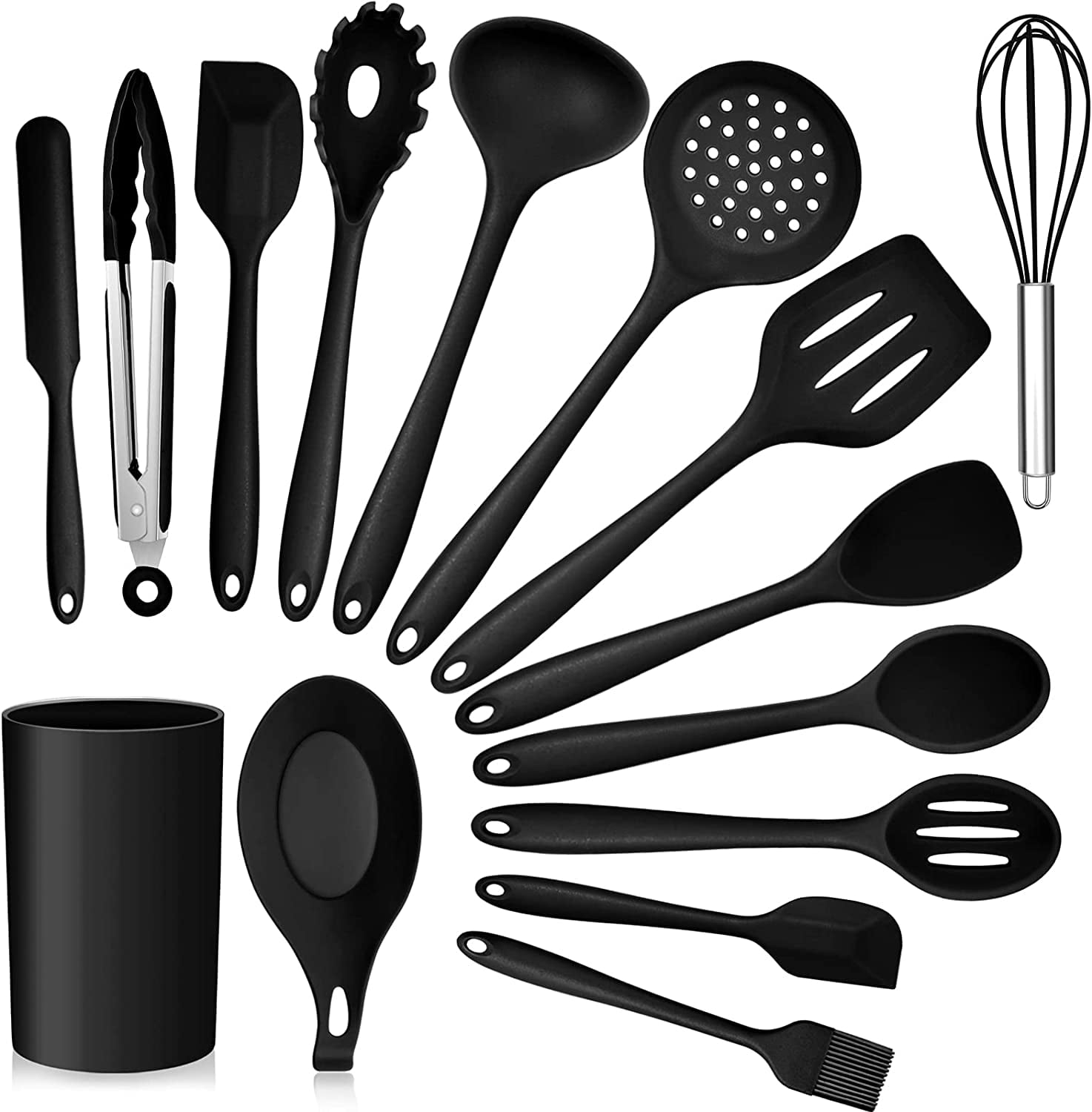 MagicKit kitchen utensils set, 15 pcs silicone cooking utensil set