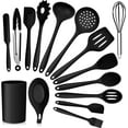 thumbnail image 1 of Vesteel 15 Piece Kitchen Utensils Set, Silicone Cooking Utensils with Holder, Non-Stick Cookware Friendly & Heat Resistant - Black, 1 of 7