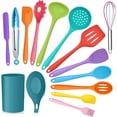 thumbnail image 1 of Vesteel 15 Piece Kitchen Utensils Set, Silicone Cooking Utensils with Holder, Non-Stick Cookware Friendly & Heat Resistant - Colorful, 1 of 7