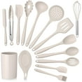 thumbnail image 1 of Vesteel 15-Piece Kitchen Utensils Set, Silicone Cooking Utensils with Holder, Non-stick Cookware Friendly & Heat Resistant - Khaki, 1 of 7