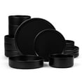 thumbnail image 1 of Vesteel 16 Pieces Dinnerware Sets, Premium Stoneware Dishes Set for 4, Ceramic Plates and Bowls Set for Home Restaurant, Microwave and Dishwasher Safe - Matte Black, 1 of 9