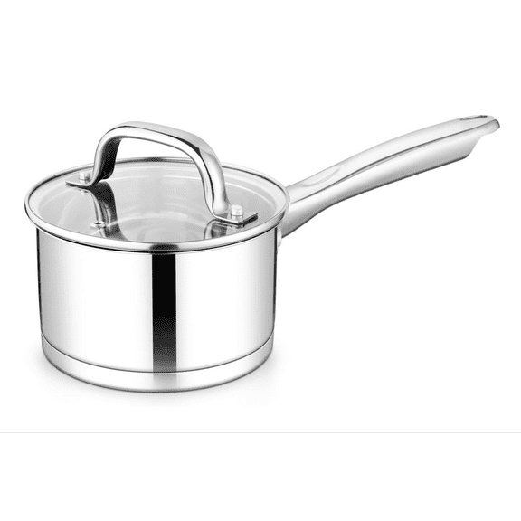 Vesteel 1QT Saucepan with Lid, Stainless Steel Milk Sauce Pan with Tri-ply Composite Bottom, Induction Cooking Pot for Making Pasta, Boiling Soup, Warming Milk, Dishwasher Safe