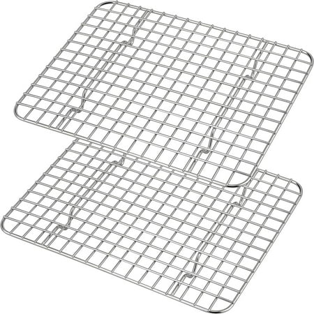 Vesteel 2-Pack Cooling Rack for Baking, Stainless Steel Cookie Rack for Baking Cooking Roasting , 12" x 9" Grid Wire Rack Fits Baking Sheet Pan, Dishwasher Safe