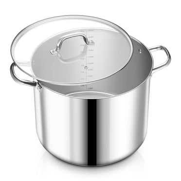 Vesteel 20 Quart Stock Pot with Lid, Stainless Steel Stockpot with Tri-ply Construction for Induction Gas Electric Stove, Cooking Pot for Soup Spaghetti, Restaurant, Party