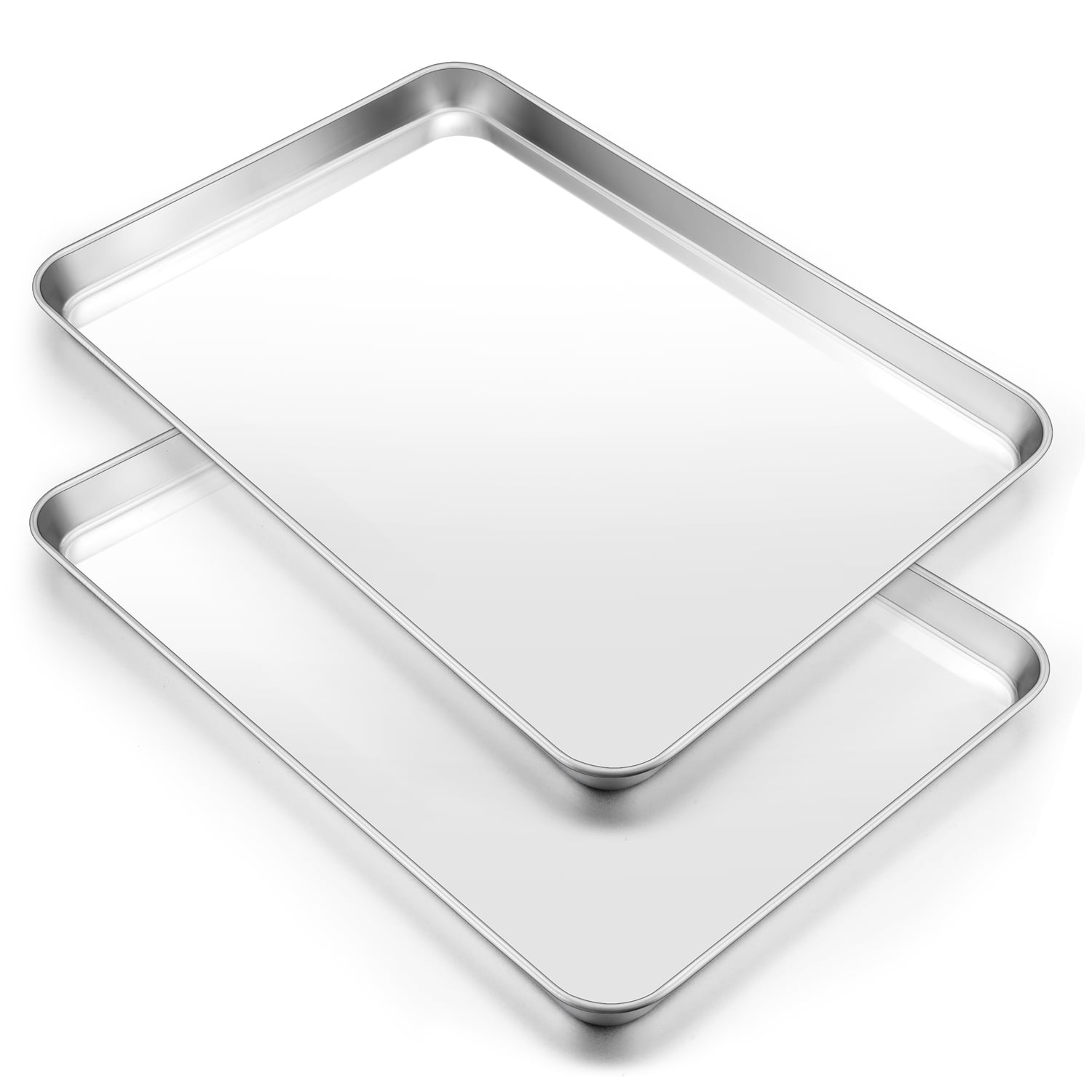 Extra Large Baking Sheet Set of 2, P&P CHEF Stainless Steel Bakeware Cookie  Sheet Baking Pan, Rectangle 19.6''x13.5''x1.2'', Heavy Duty & Large