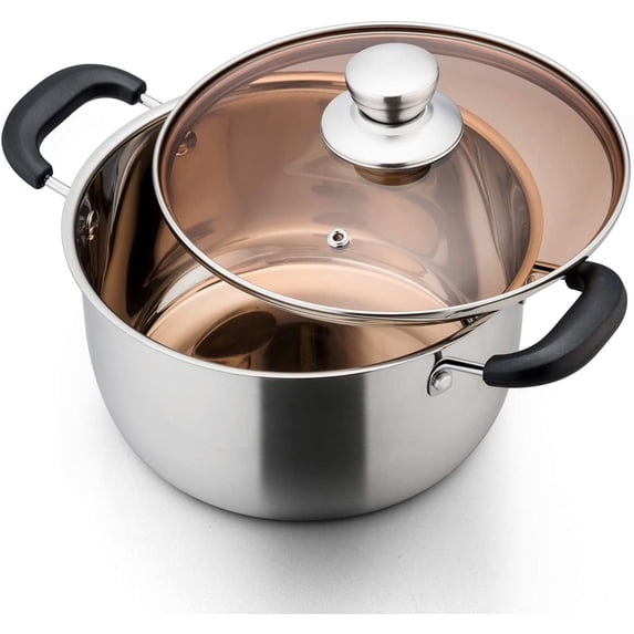 Container With Cooking Vesteel Stainless Steel 3 Quart Stock Pot, Dishwasher Safe, Double ...