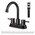 thumbnail image 1 of Vesteel 4 inch Bathroom Faucet, 2-Handle Stainless Steel Centerset Faucet with 360 Swivel Spout for Bathroom, Modern Bat Sink Faucet with Pop Up Sink Drain and Two Water Supply Lines, 1 of 7