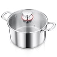 thumbnail image 1 of Vesteel 4 Qt Tri-Ply Stainless Steel Stock Pot, 4 Quart Stockpot Pasta Cooking Cookware with Visible Lid for Soup, 1 of 7