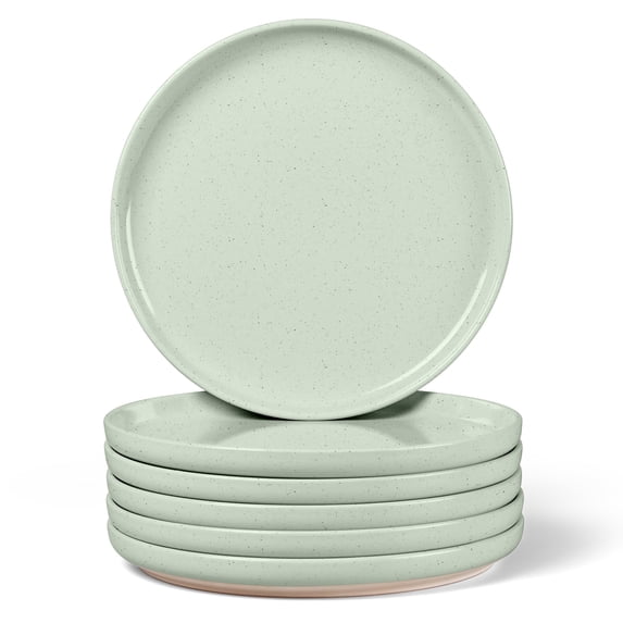 Vesteel Dinner Plates Set of 6, 10.2inch Ceramic Stoneware Sets for Home Restaurant, Large Dinnerware for Serving Steak, Pizza, Dishwasher & Microwave Safe
