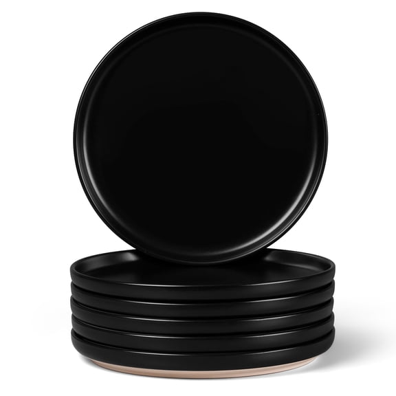 Vesteel Dinner Plates Set of 6, 10.2inch Ceramic Stoneware Sets for Home Restaurant, Large Dinnerware for Serving Steak, Pizza, Dishwasher & Microwave Safe