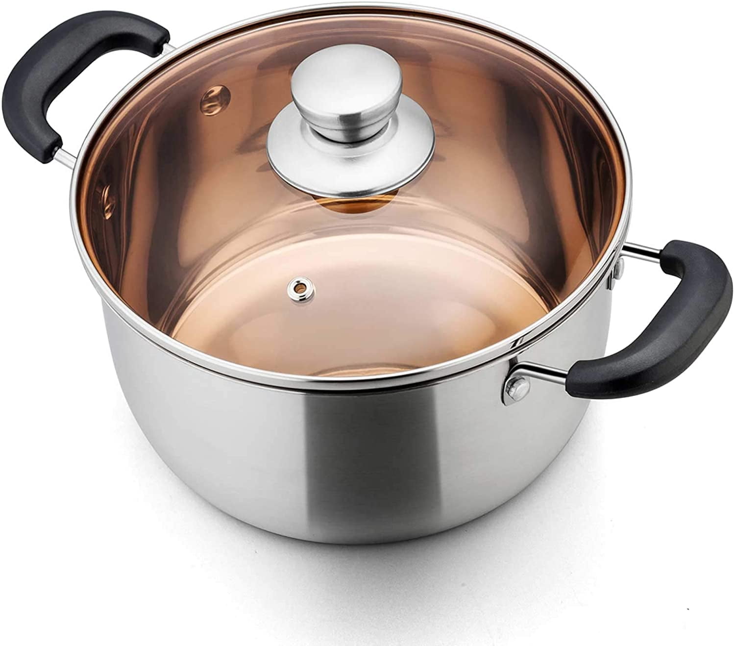 Walchoice 12 Quart 18/10 Stainless Steel Stockpot with Glass Lid, Extra  Large Soup Pot Cookware with Measuring Markings for Cooking Simmering  Stewing