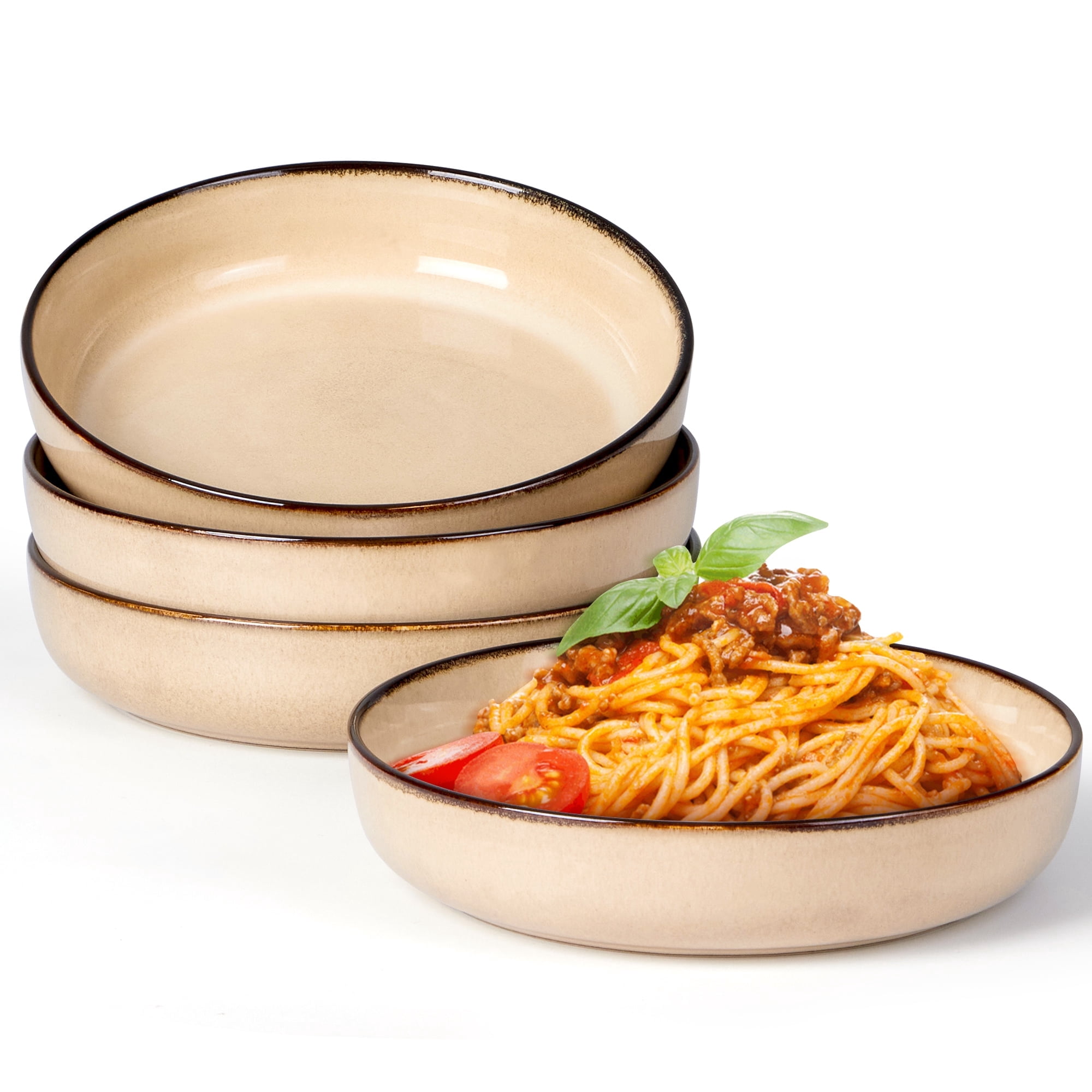Vesteel Pasta Bowl Set of 4, 22oz Stoneware Salad Pasta Serving