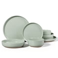 thumbnail image 1 of Vesteel Dinnerware Sets for 2, 8-Piece Stoneware Plates and Bowls Set, Dishes Set for Home Restaurant, Microwave and Dishwasher Safe, Light Green, 1 of 10