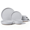 thumbnail image 1 of Vesteel Dinnerware Sets for 2, 8-Piece Stoneware Plates and Bowls Set, Dishes Set for Home Restaurant, Microwave and Dishwasher Safe, Light Grey, 1 of 11