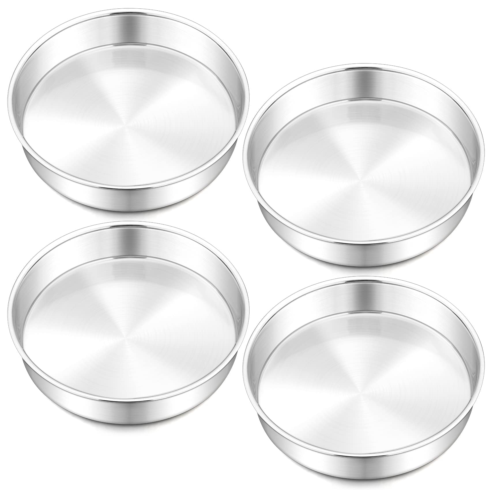 Vesteel 8 inch Cake Pan Set, 4pk, Stainless Steel Round Baking Pans ...