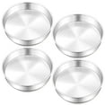 thumbnail image 1 of Vesteel 8 inch Cake Pan Set of 4, Stainless Steel Round Layer Cake Baking Pans, Non-Toxic, Mirror Finish & Dishwasher Safe, 1 of 7