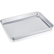 Vesteel Baking Cookie Sheet, Stainless Steel Compact Toaster Oven Tray Professional Ovenware - 10" x 8" x 1"