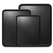 Vesteel Nonstick Baking Sheet Set of 3 16/12/10.5 inch, Carbon Steel Baking Pan Tray Cookie Sheet, Half Sheet Bakeware Toaster Oven Pans for Baking
