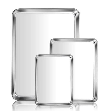 Vesteel Baking Sheet Set of 3 (17.5"   12"   10.5"), Stainless Steel Baking Pan Oven Tray Cookie Sheet, Healthy & Dishwasher Safe