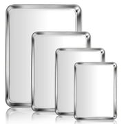 Vesteel Baking Sheet Set of 4 (16/12/10.5/9 inch), Stainless Steel Baking Pan Tray Cookie Sheet, Healthy& Dishwasher Safe
