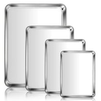 Vesteel Baking Sheet Set of 4 (16/12/10.5/9 inch), Stainless Steel Baking Pan Tray Cookie Sheet, Healthy& Dishwasher Safe