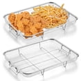 thumbnail image 1 of Vesteel Stainless Steel Air Fryer Basket Set of 2, 15.4" x 11.4" Oven Crisper Basket for Baking, Roasting & Healthy Cooking, Dishwasher Safe, 1 of 7