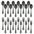 thumbnail image 1 of Vesteel Black Silverware Set, 24-Piece Forks and Spoons Set Stainless Steel Dinner Spoons and Forks Flatware Set, Heavy Duty & Dishwasher Safe, 1 of 7