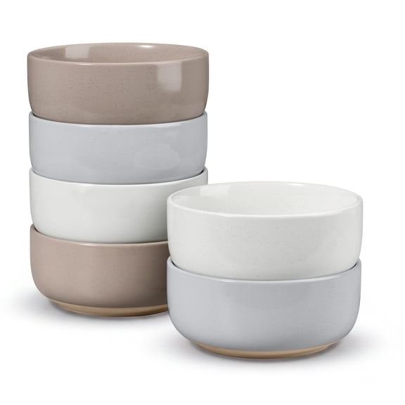 Vesteel Ceramic Bowls Set of 6, 18oz Stoneware Soup Bowls for Home Kitchen, Porcelain Bowl for Soup Pasta Salad Oatmeal, Microwave, Dishwasher and Freezer Safe, Multi-color