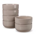 thumbnail image 1 of Vesteel Ceramic Bowls Set of 6, 18oz Stoneware Soup Bowls for Home Kitchen, Porcelain Bowl for Soup Pasta Salad Oatmeal, Microwave, Dishwasher and Freezer Safe, Cappuccino Brown, 1 of 8