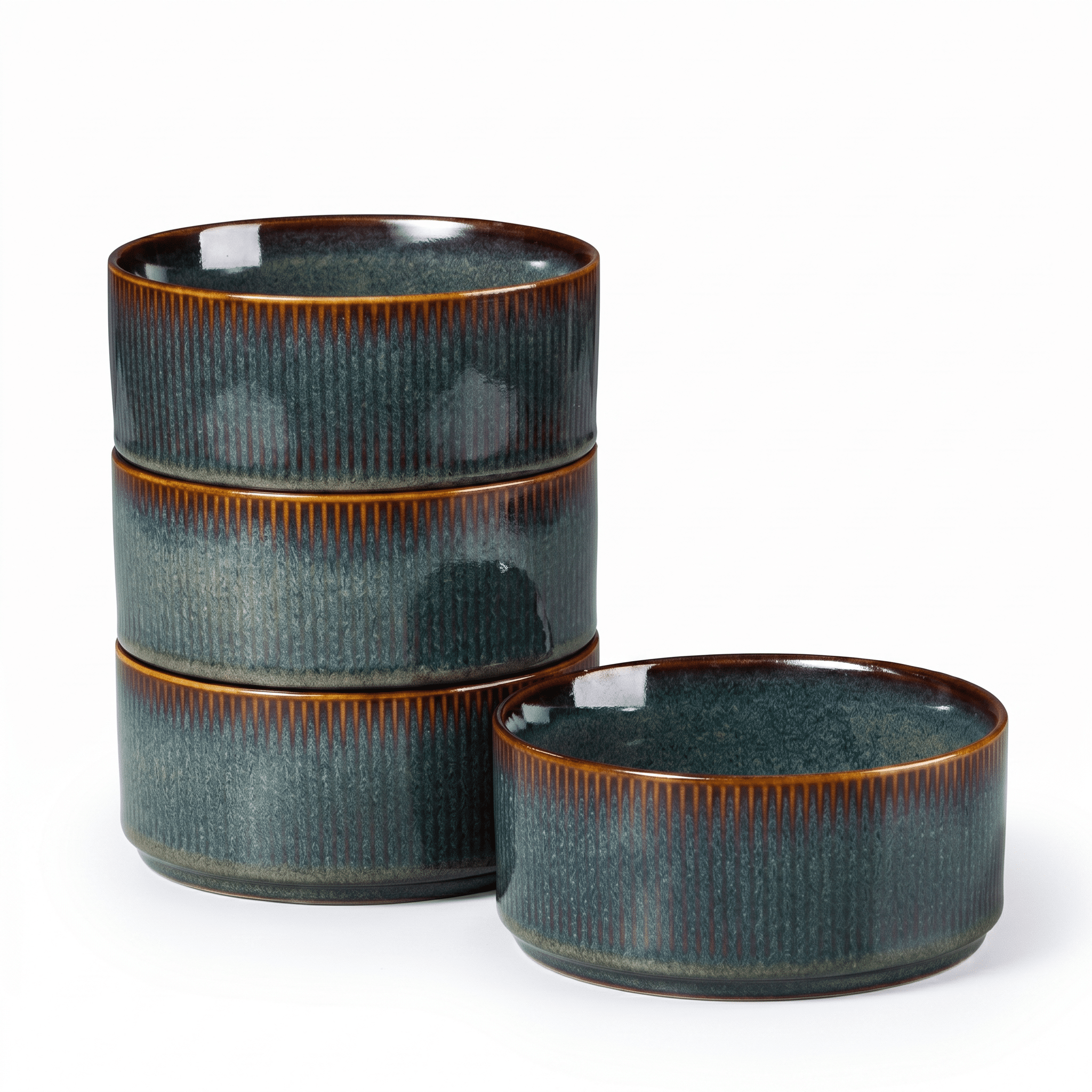 Vesteel Cereal Bowl for 4, 26oz Stoneware Soup Bowls with Textured ...
