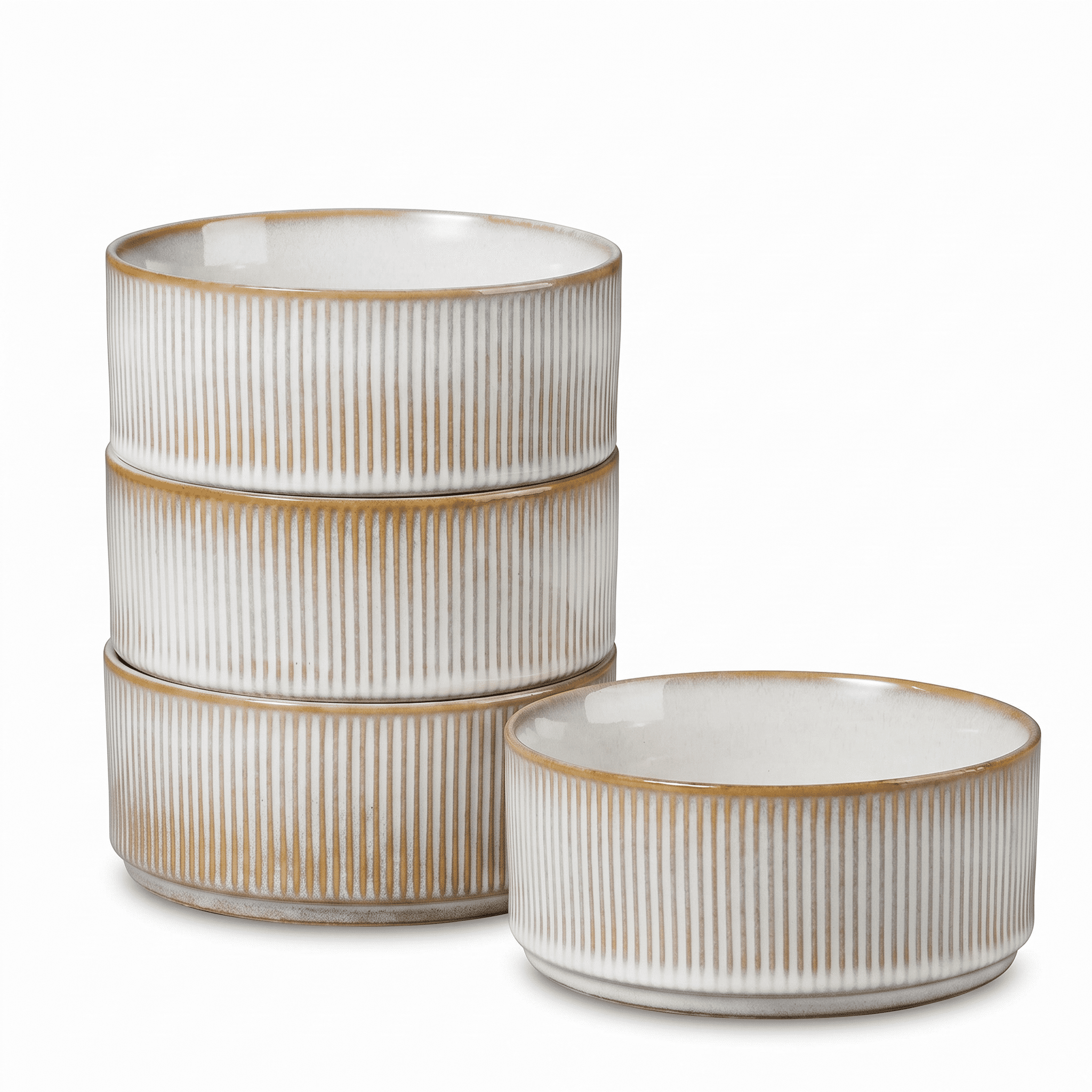 Vesteel Cereal Bowl for 4, 26oz Stoneware Soup Bowls with Textured ...