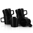 thumbnail image 1 of Vesteel Coffee Mugs Set of 6, 11oz Ceramic Coffee Cups with Handles for Men Women, Stoneware Mugs for Tea Latte, Housewarming Wedding Gifts, Matte Black, 1 of 9