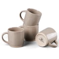 thumbnail image 1 of Vesteel Coffee Mugs Set of 4, 12oz Porcelain Coffee Cups with handle, Ceramic Stoneware Mug for Milk, Coffee, Hot Cocoa, Microwave & Dishwasher Safe, Cappuccino Brown, 1 of 9