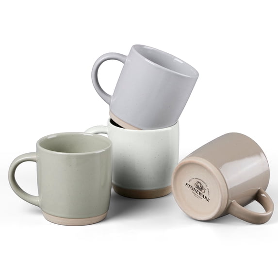 Vesteel Coffee Mugs Set of 4, 11 Ounces Porcelain Coffee Cups with handle, Ceramic Stoneware Mug for Milk, Coffee, Hot Cocoa, Microwave & Dishwasher Safe, Multi Color