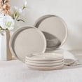 thumbnail image 1 of Vesteel Dinner Plates Set of 6, 7.9inch Ceramic Stoneware Sets for Home Restaurant, Farmhouse Dinnerware for Serving Steak, Pizza, Dishwasher & Microwave Safe, 1 of 8