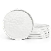 Vesteel Stoneware Dinner Plates Set of 6, 10” Ceramic Salad Plates, Water Ripple Design Dinnerware for Home Restaurant, Microwave & Dishwasher Safe