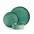 thumbnail image 1 of Vesteel Dinnerware Sets, 12-Piece Stoneware Plates and Bowls Set, Dishes Set for 4, Elegant Ceramic Dinnerware for Home Restaurant - Jade Green, 1 of 10
