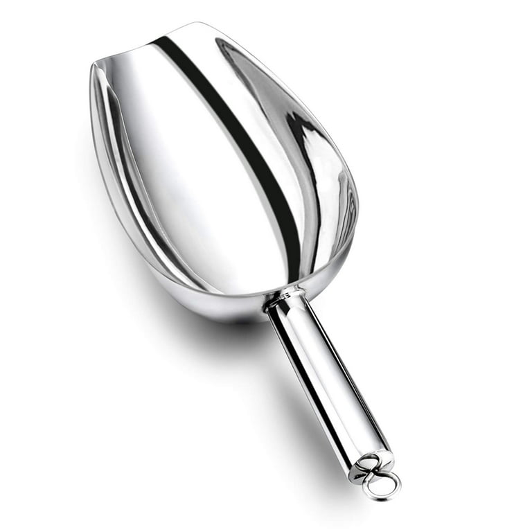 VeSteel 8 Ounce Stainless Steel Ice Scoop Metal Utility Food Scoop for Ice  Cube Candy Flour Sugar