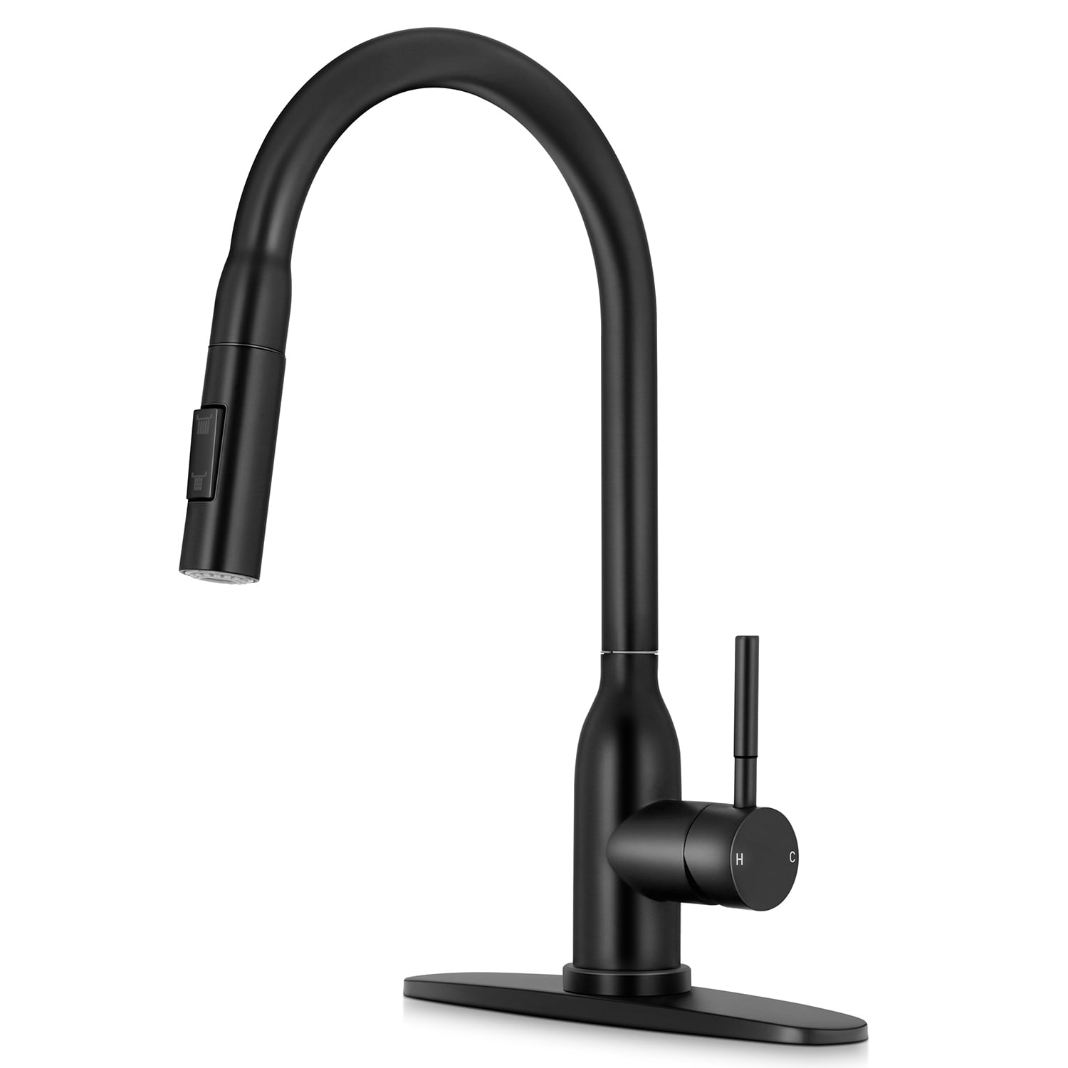 Vesteel Kitchen Faucet, Matte Black Faucet 18/10 Stainless Steel