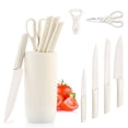 thumbnail image 1 of Vesteel 7-Piece Kitchen Knife Set, Professional Stainless Steel Knives Block Set with Healthy Anti-Rust Coating - White, 1 of 7