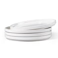 thumbnail image 1 of Vesteel 4 Pieces Dinner Plates Set, 10" Premium Stoneware Ribbed Dishes, Chip & Scratch Resistant Ceramic Set for Home Restaurant, Microwave and Dishwasher Safe - Speckled White, 1 of 10