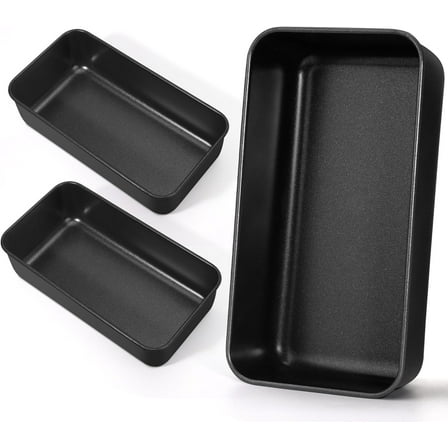 Vesteel Loaf Pan Set of 3, 9x5 Inch Nonstick Bread Pans for Baking with Stainless Steel Core, Metal Toast Baking Pans for Bread Meatloaf Brownie and Lasagna Cake, Non Toxic & Rust Proof
