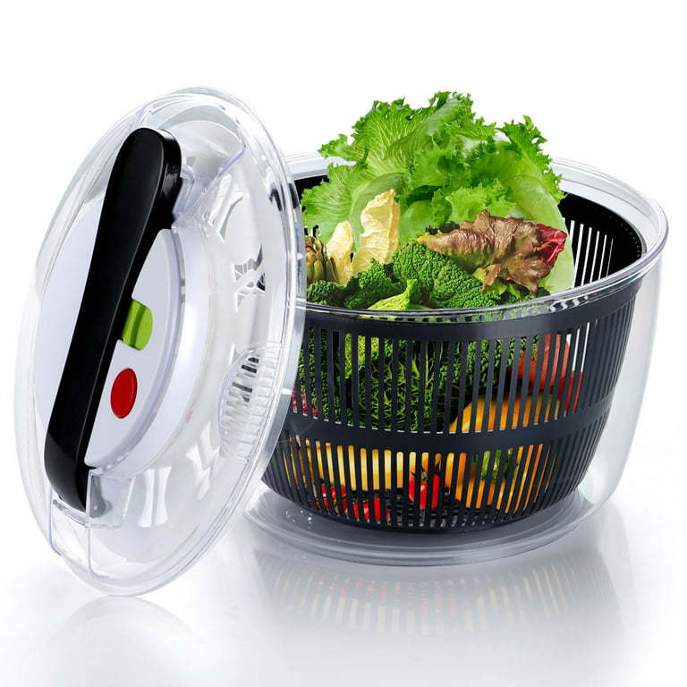 Vesteel Salad Spinner, Manual Lettuce Spinner with Large 5 Quart Capacity Bowl and Colander Basket, Size: 1 Pcs, Black