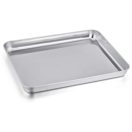 Vesteel Stainless Steel Baking Sheet, 12.5" x 9.75" x 1" Baking Pan Cookie Sheet Toaster Oven Cookie Tray - Mirror Finished & Dishwasher Safe