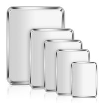 Vesteel Baking Sheet Set of 5 (16/12/10.5/9/7 inch), Stainless Steel Baking Pan Tray Cookie Sheet, Healthy& Dishwasher Safe