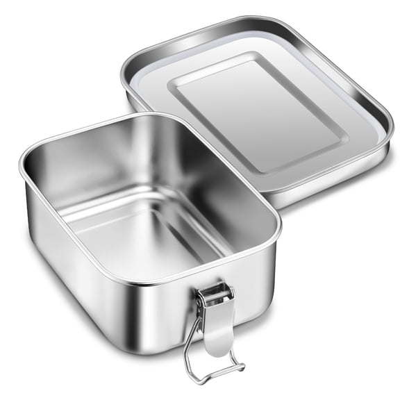 Vesteel Small Bento Box for Lunch & Snacks, 18.6oz Stainless Steel Lunch Box Metal Food Storage Container, Portable & Leak-Proof